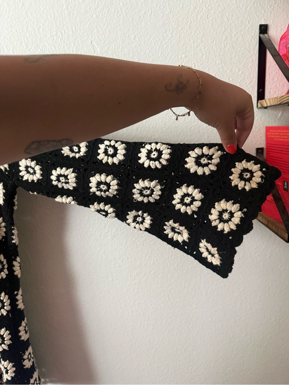 Show Me Your MuMu Black & White Crochet Paula Mini Dress - Size 1X - Picture 4 of 6